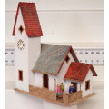 SCENERY HO: Small European Style Plastic Village Church in Fair Used Refurbished Condition.