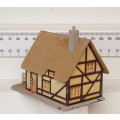 SCENERY HO: Small Detailed Plastic German Style Country Cottage in Fair Used Condition.