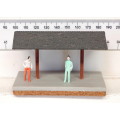 SCENERY HO: Small Siding Platform with Roof and Human Figures in Fair Used Condition.
