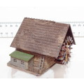SCENERY HO: Plastic German Style Country Cottage with Operational Water Mill in Fair Used Condition.