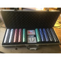 500pc Poker Chip Set In Case With Mat