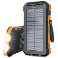 Solar Powered Power Bank - Dual USB Output & Flashlight - 20000mAh