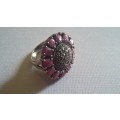 SILVER MARCASITE OPALINE STONE RING ?