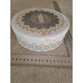 Biscuit Tin - Round White