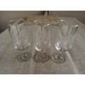 SAP (Champagne flute type) drinking glasses x 3