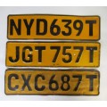 TRANSVAAL NUMBER PLATES