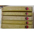 5 volumes Bible Commentaries hardcovers with dust jackets