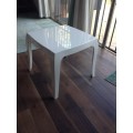 White Perspex side table