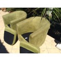 Lime green suede type tub chair