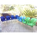 colorful plastic outdoor chairs