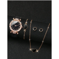 Ladies Digital Dial Quartz Watch + Love Jewelry Set (5pcs/set)