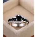 Black Stone Women Wedding Ring Dazzling Crystal Cubic Zirconia Delicate Gift Top Quality Female Clas