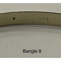 9CT SOLID GOLD BANGLE - 4mm WIDE and 66mm O/D  5.82 GRAMS - (BANG08)