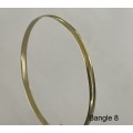 9CT SOLID GOLD BANGLE - 4mm WIDE and 66mm O/D  5.82 GRAMS - (BANG08)