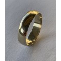 9ct (375) Yellow Gold 6mm Mens Wedding Band/Ring - Size +/-23mm O/D and 21mm I/D and Weighs 3.90g