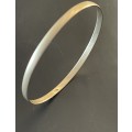 9CT SOLID GOLD BANGLE - 3.8mm WIDE and 62mm O/D  5.56 GRAMS - (BANG06)
