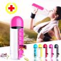 Water Bottle with Pill Organizer | 5 Colors Available | Practical & Convenient
