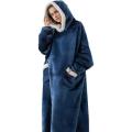 Ultra Plush Blanket Hoodie- Extra Length, Navy Blue