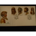 SET OF TWO  HEAD-DRESSES GROOTFONTEIN SWA  DAY COVERS HERERO 39  AND NKHUMBI 45 WITH UNUSED STAMPS
