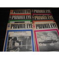 PRIVATE EYE MAGAZINES APRIL - OCT  1973  NO 296, 300, 306, 307 AND 308