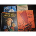 4 BOOKS   BOY WHO WAS AFRAID,  BRUNTON  BACK,  BOY TO SEA and TOM BROWNS SCHOOL DAYS