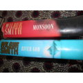 2 WILBUR SMITH   -   MONSOON and RIVER GOD  - BCA HARDBACK BOOKS WITH DUSTCOVERS
