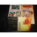 3 Wilbur Smith softback PAN  books -  Shout at devil, Gold mine , When the lion feeds