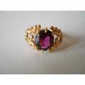 Antique Victorian Almandine Garnet SET in 10ct Yellow & Rose Gold Ring c.1850
