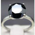 **2.48cts Genuine Natural Black Diamond Ring** $1440 Free USA Appraisal Certificate