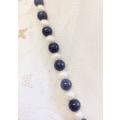 **Genuine Pearl & Lapis Lazuli - 74cm**