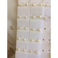 SALE 10 Pairs Genuine Cultured Pearl  Earrings - Wholesale Bargain!