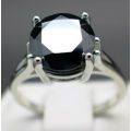 HUGE CERTIFIED 5.08CTS GENUINE NATURAL BLACK DIAMOND RING