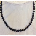 GENUINE BLACK CULTURED PEARL NECKLACE AND EARRINGS | BEAUTIFUL