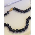 GENUINE BLACK CULTURED PEARL NECKLACE AND EARRINGS | BEAUTIFUL