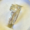 SALE 1.20ct Near White Moissanite Solitaire Ring Set - Classic!