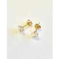 9ct Gold Princess Cubic Zirconia Earrings