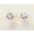 SALE! 9ct Gold Lilac Cubic Zirconia Earrings