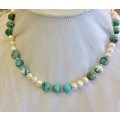 Genuine Freshwater Pearl and Semi-Precious Necklace