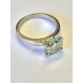 2.70ct Ice Blue Moissanite Solitaire Ring - Beautiful!