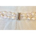 Genuine Pearl Baroque and Coin Double Strand Necklace - Beautiful