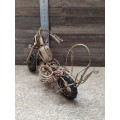 Vintage Handmade Copper Wire Motorcycle