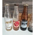 Vintage Miniature Glass Soda Bottles with Caps