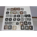 vintage stencil metall alphabet
