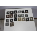 vintage stencil metall alphabet