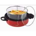 3pcs set steam cook fryer Fried pot Steam pot 26cm pot