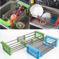 Stainless steel Kitchen drain shelf/Multifunctional kitchen drain shelf/Extension-type shelf--green