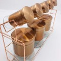 Premium 8 PCS Stainless Steel Spice Jar Canister Set With Rack/Spice rack with holder/Copper color