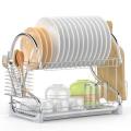 2 layer Dish Rack Kitchen Collection Shelf Drainer Stainless Steel dish rack Two-tier dish rack