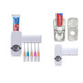 Toothpaste Dispenser + 5 Toothbrush Holder Stand Wall Mounted Bathroom