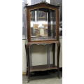 A LATE 19TH CENTURY MAHOGANY FRENCH DISPLAY CABINET-ON-STAND